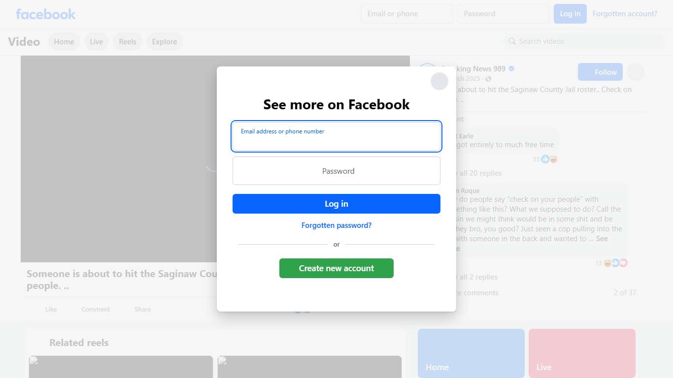 Someone is about to hit the Saginaw County Jail roster.. Check on your people. .. Breaking News 989 Facebook