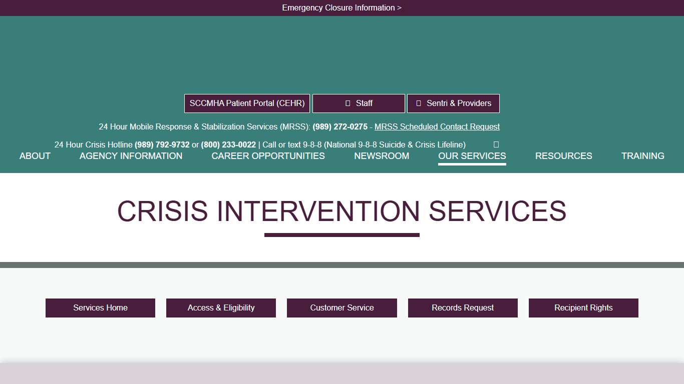 Crisis Intervention Services SCCMHA